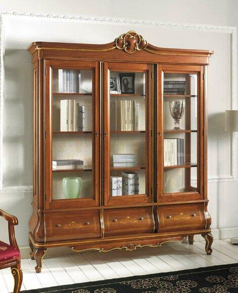 Vitrine Schrank Bücher Regal Holz Anrichte Klassische Italienische Möbel Regale