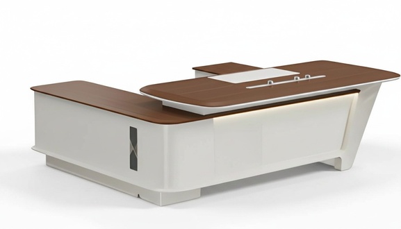 Büro modern Holz futuristisch Office Eckschreibtisch Arbeitszimmer