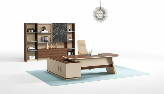 Büromöbel Ecke Schreibtisch Bürotisch Arbeitstisch Tisch Holz Braun
