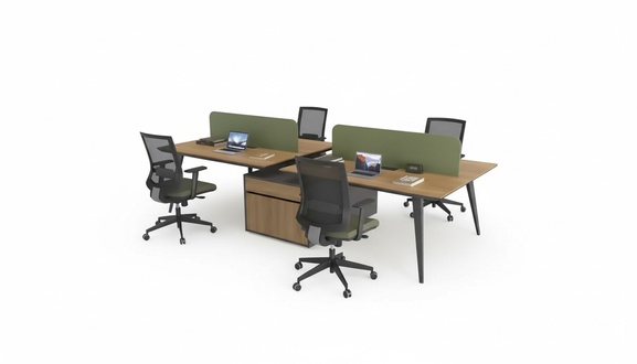 Bürotisch Arbeitstisch Bürogruppe für 4 Personen Schreibtische Schreibmöbel