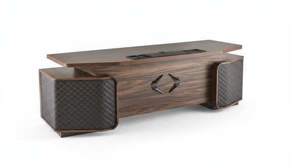 Bürotisch Schubladen Arbeitszimmer Rechteckig Braun Schwarz Modern Holz