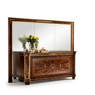 Buffet Kommode Kommoden Wohnzimmer Wandschrank + Spiegel Italienische
