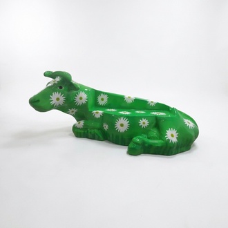 Bunt Figur Bemalte Statue Rind Skulptur Deko Garten Design Statuen