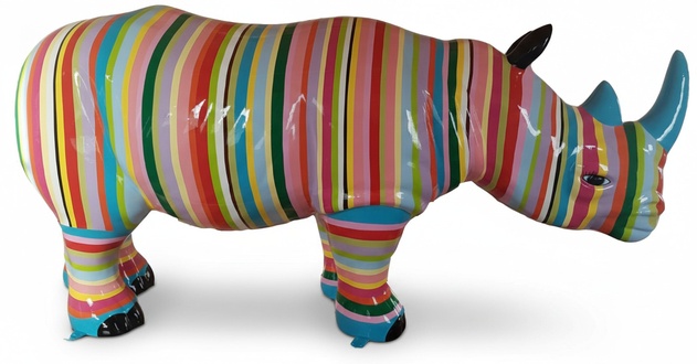 Bunte Figur Statue Design Skulptur Dekoration 175 cm Außen Abstrakt