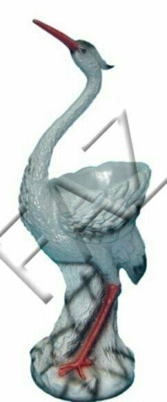 Design Vasen Statue Reiher Vase Deko Blumentopf Dekoration Skulptur