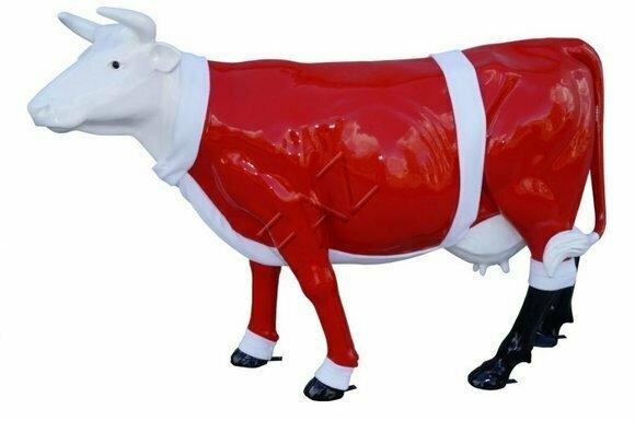 Design Kuh Figur Statue Skulptur Figuren Skulpturen Dekoration Deko Rot