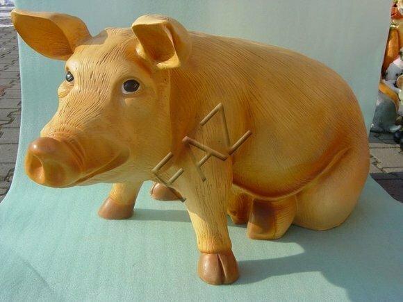 Design Schwein Figur Garten Statue Skulptur Figuren Skulpturen Dekoration