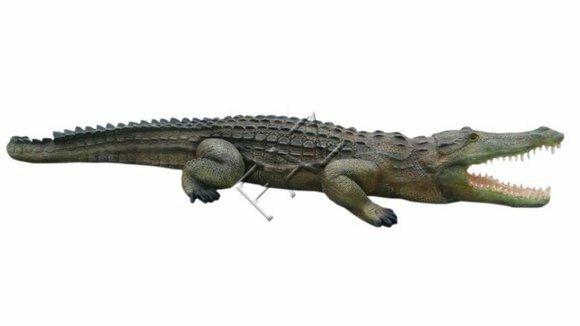 Design Krokodil Figur Statue Skulptur Figuren Skulpturen Garten dekoration