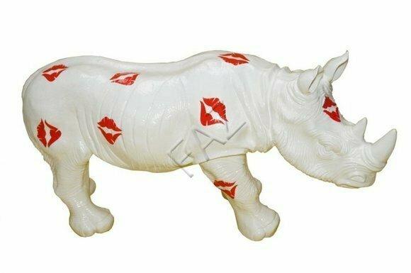 Design Figur Nashorn Statue Skulptur Figuren Skulpturen Dekoration Deko
