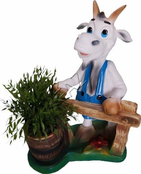 Ziege fur Zaun Figur Garten Statue Skulptur Figuren Skulpturen Deko Statuen