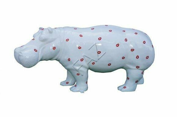 Design Nilpferd Figur Statue Skulptur Figuren Skulpturen Dekoration Deko