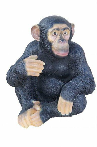 Design Affe sitzendem Figur Statue Skulptur Figuren Skulpturen Garten