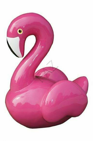 Design Pink Vogel Figur Statue Skulptur Figuren Skulpturen Dekoration