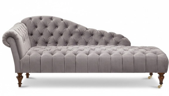 Chaiselongue Klassische Möbel Beige Wohnzimmer Sofa Stoff Chesterfield