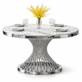 Tisch xxl Edelstahl Möbel Modern Luxus Möbel Rund Esszimmer Tisch Sofort