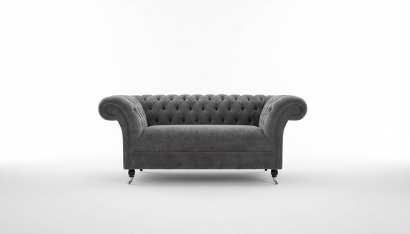Cheserfield Samt Sofa 2 Sitzer Designer Couchen Couch Stoff Polster