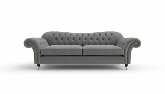 Cheserfield Samt Sofa 3 Sitzer Designer Couchen Couch Textil Stoff