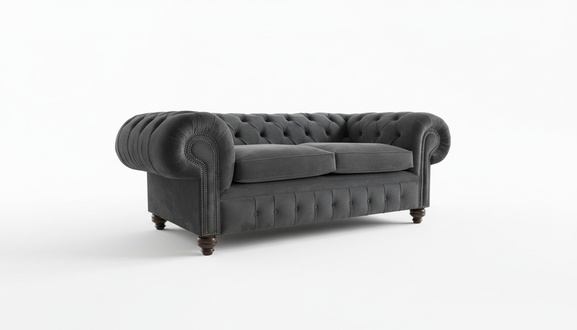 Cheserfield Samt Sofa 3 Sitzer Designer Couchen Couch Textil Stoff