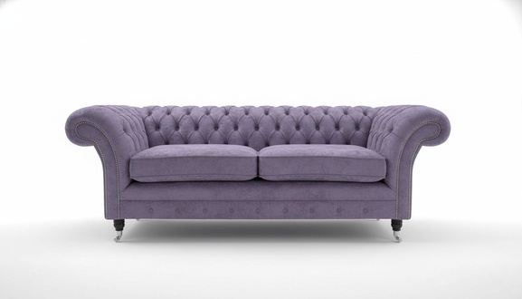 Cheserfield Samt Sofa 3 Sitzer Designer Couchen Couch Stoff Polster