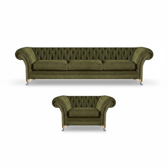 Chestefield Sofas Couch Designer Textil Sitz Polster Garnitur 2tlg Polstermöbel