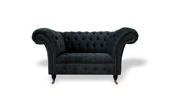 Textil Chesterfield 1 Sitzer Couch Polster Sitz Stoff Leder Couchen Sofas Sofa