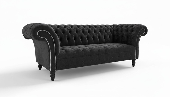 Chesterfield 3 Sitzer Couch Polster Sitz Textil Stoff Leder Couchen
