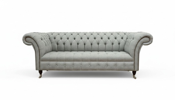 Chesterfield 3 Sitzer Designer Sofa Polster Sofas Couchen Stoff Textil