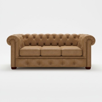 Chesterfield 3 Sitzer Polster Couch Antik Stil Leder Stoff Sofa Couchen
