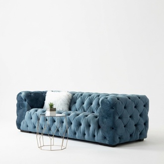 Chesterfield 3 Sitzers Klassische Luxus Barock Rokoko Sofa Textil