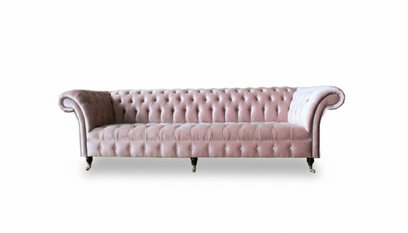Chesterfield 4 Sitzer Altrosa Wohnzimmer Design Sofa Klassische Möbel