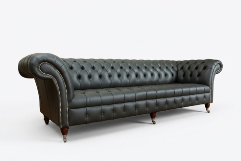 Chesterfield 4 Sitzer Big Sofa Couch Textil Leder Polster Sofas XXL Couchen Neu!