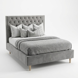 Chesterfield Bett Design Schlafzimmer Englisches Betten 140x200cm Textil