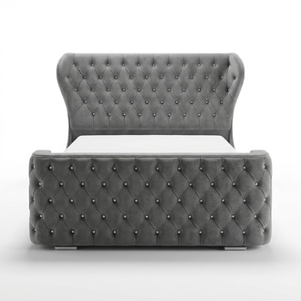 Chesterfield Bett Design Schlafzimmer Englisches Polster Betten 180x200cm