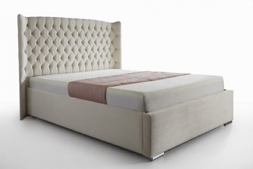 Chesterfield Bett Design Schlafzimmer Englisches Betten 180x200cm Textil