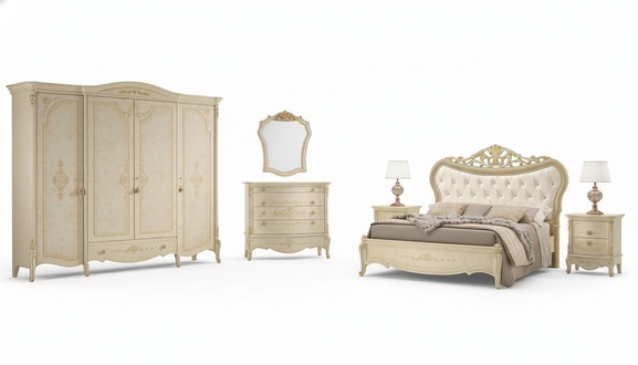 Chesterfield Bett Luxus Betten Polsterbett Doppelbett Klassisches Holz Hotel