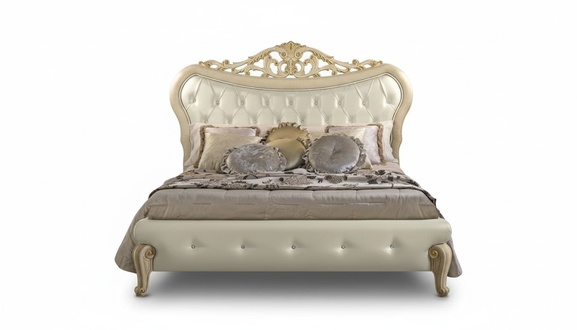 Chesterfield Bett Polster Design Luxus Doppel Hotel Betten Italienische Holz Neu