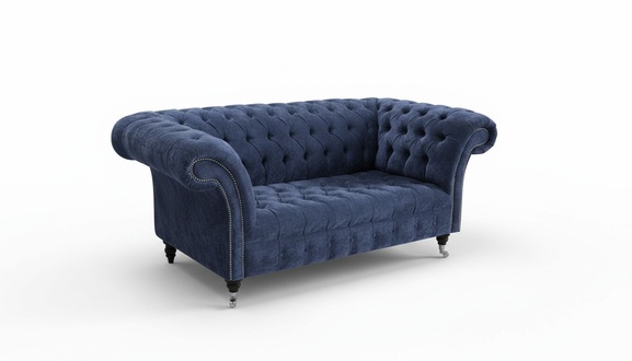 Chesterfield Big Textil Design Wohnzimmer Couch Sofa Polster 2 Sitz