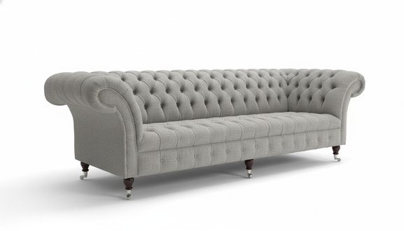 Chesterfield Big Textil Design Wohnzimmer Couch Sofa Polster 4 Sitz Leder #115