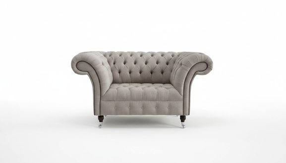 Chesterfield Big Textil Design Wohnzimmer Couch Sofa Polster 1 Sitz