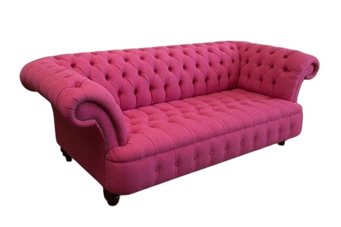 Chesterfield Big Textil Design Wohnzimmer Couch Sofa Polster 3 Sitz