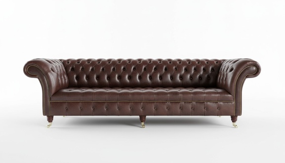 Chesterfield Braun Couch Sofa Polster 4 Sitzer Couchen Sitz Garnitur
