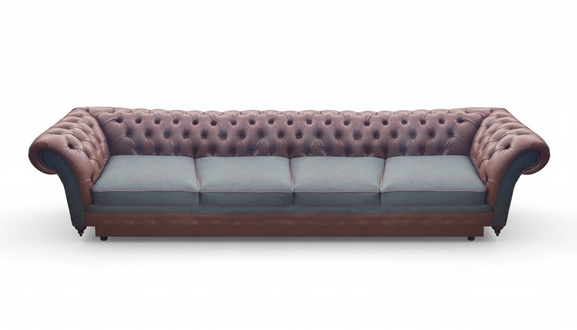 Chesterfield Braun Sofa Couch Viersitzer Leder Einrichtung Sitzmöbel Wohnzimmer