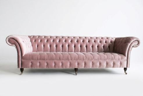 Chesterfield Couch xxl big sofa couchen samt leder textil polster sofas neu rosa