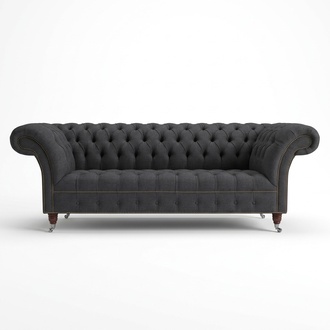 Chesterfield Design Luxus Polster Sofa Couch Sitz Garnitur Leder Textil Neu #118