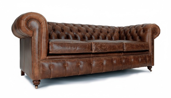 Chesterfield Design Polster Couch Leder Sofa Garnitur Luxus Vintage Sofas #158