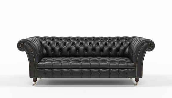 Chesterfield Design Polster Couch Leder Sofa Garnitur Luxus Vintage Sofas #133
