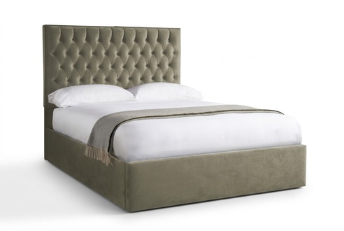 Chesterfield Design Polster Englisches Doppelbett Beige 140/160/180x200