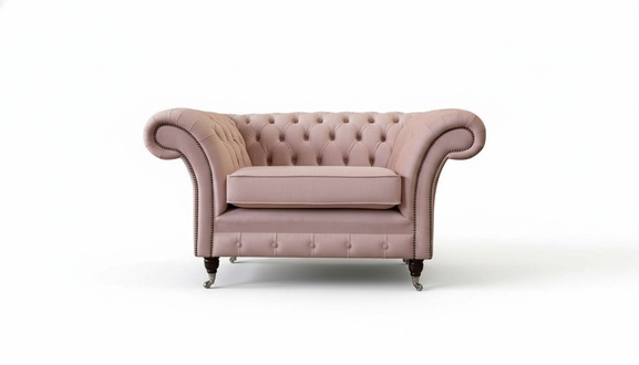 Chesterfield Design Sessel Rosa Polster Luxus Textil Couchen 1 Sitzer
