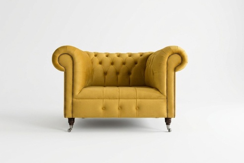 Chesterfield Design Sofa Sessel Couch Polster Luxus Textil Couchen 1 Sitzer #376