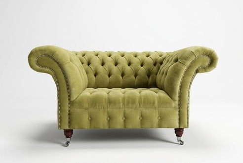 Chesterfield Design Stoff Couch Sessel 1.5 Sitzer Polster Sofas Lounge